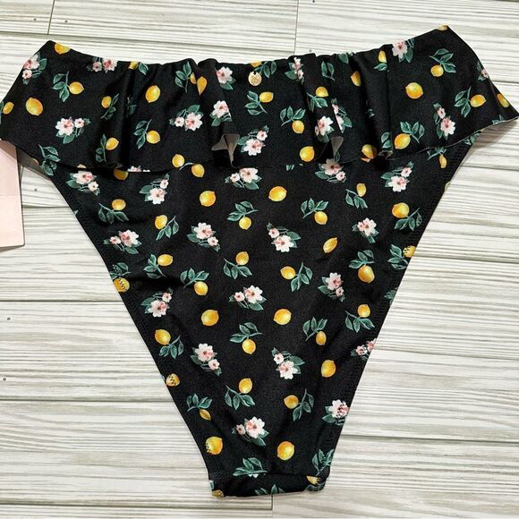 VICTORIA’S SECRET HIGH WAIST RUFFLE FLORAL LEMON BIKINI SWIMSUIT BOTTOM NWT M - Picture 4 of 4